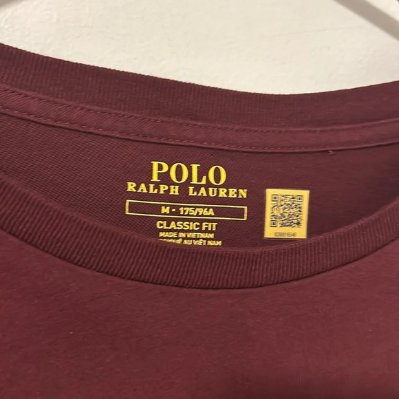 Men’s Polo Ralph Lauren Classic Fit Maroon Long Sleeve Logo Size Medium - Picture 3 of 4